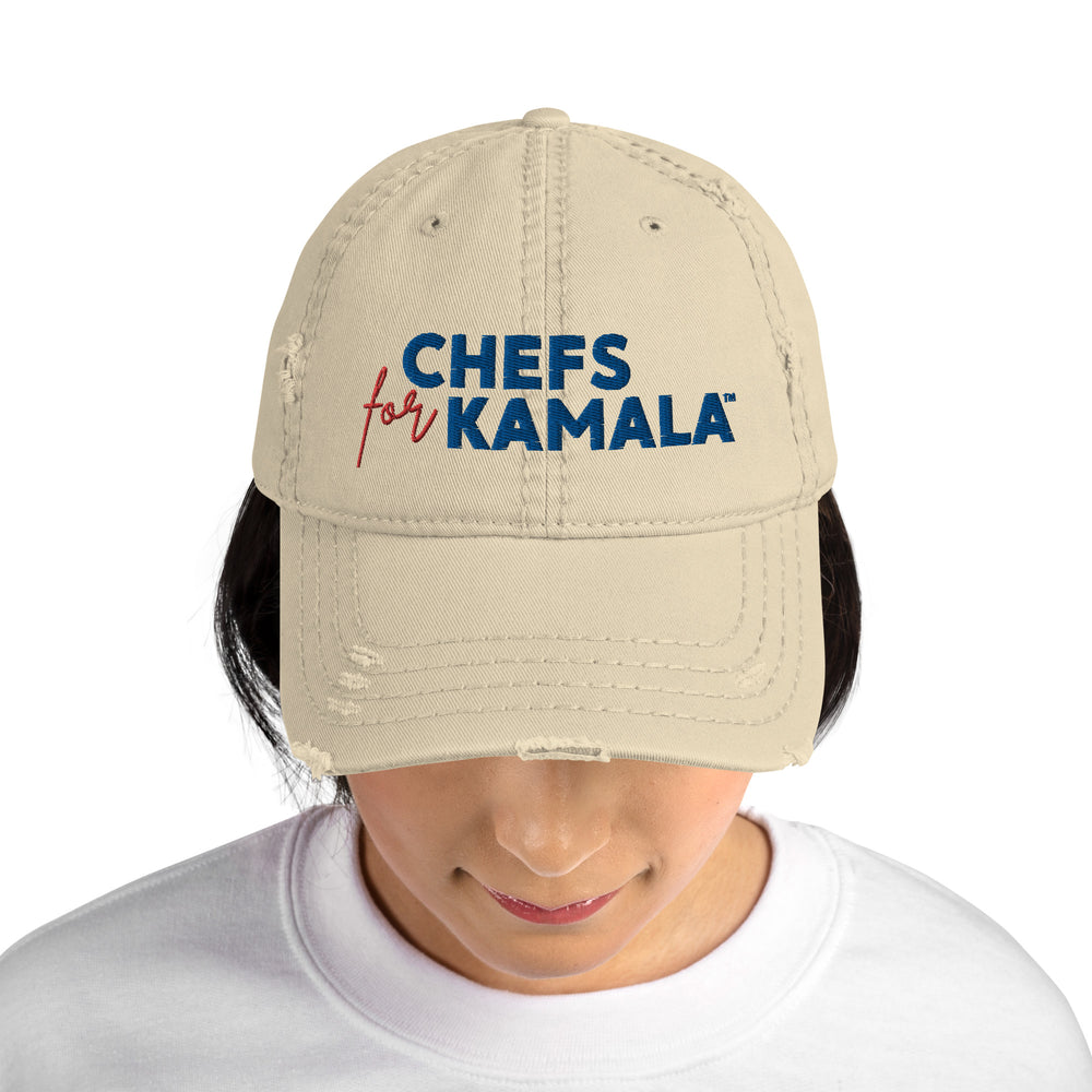 Chefs For Kamala LG Distressed Baseball Cap